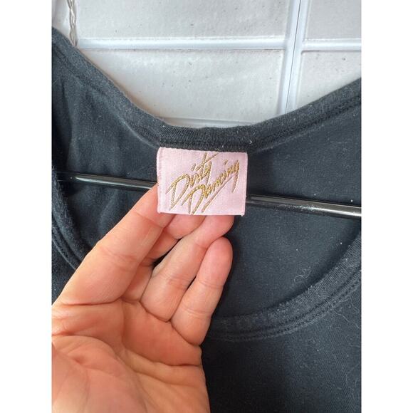 Rare Vintage Dirty Dancing Tank Top Black UK 12 / EU 40 (US 8) Rhinestone Logo - Picture 4 of 9